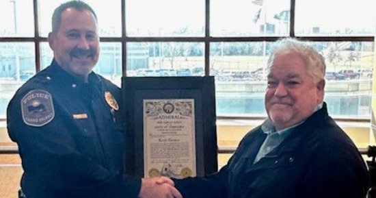 GIPD Chief Named Honorary Admiral of Nebraska Navy